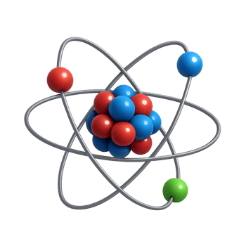 Colorful Atom Model Representation for Educational Purposes png