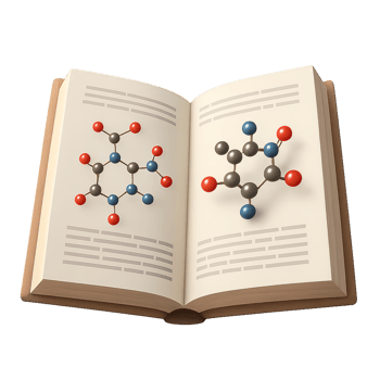 Open Science Book Displaying 3D Molecular Structures and Diagrams png