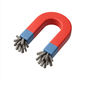 3D Magnet with Attraction Concept for Educational Purposes png