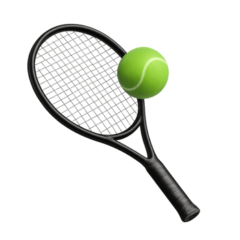 Tennis Equipment Display Featuring Racket and Ball Isolated on White png