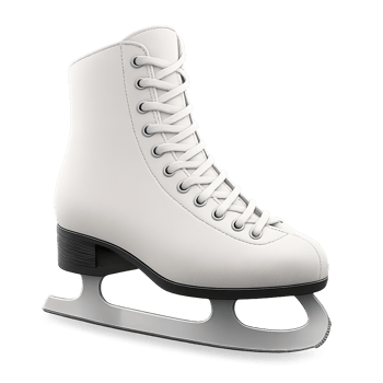 Realistic White Ice Skate Boot with Lace Detailing on Isolated Background png