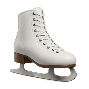 Realistic White Ice Skate Boot on Elegant Background for Stock Use png