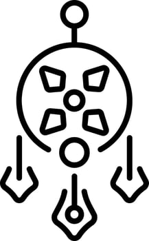 A line style icon showing dreamcatcher vector