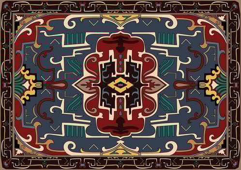 Abstract Carpets, Asian Carpets for Floor Decoration, Wallpaper, Textiles vector