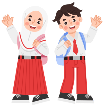 Illustration of Indonesian elementary school students png