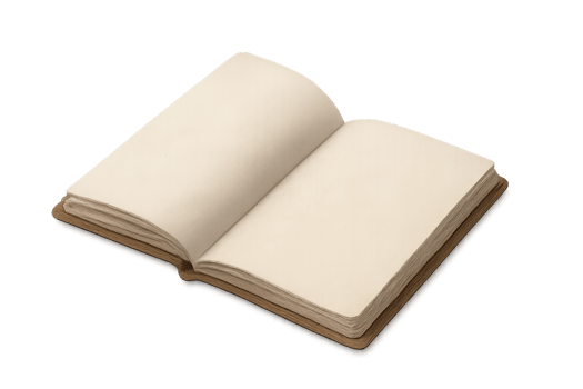 Textured 3D Sketchbook Open for Creative Composition Ideas png