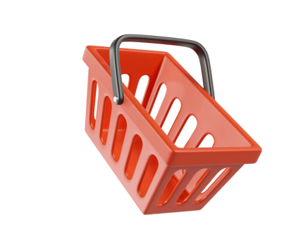 Red empty Shopping Cart from a supermarket for shopping. Shopping Basket png