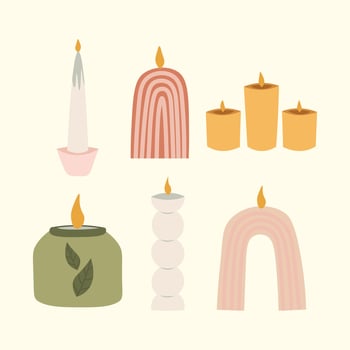 Candle Decoration Bohemian Interior Illustration vector