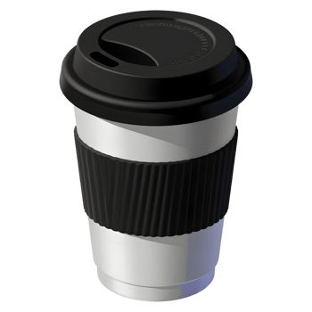A disposable coffee cup with lid isolated on transparent background png