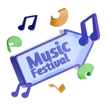 Festival Sign 3D Illustration png