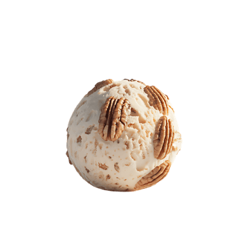 Creamy vanilla ice cream scoop with crunchy pecan pieces isolated on transparent background png
