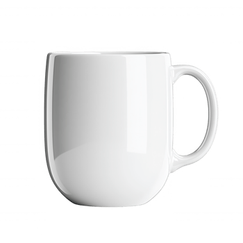 3d icon White ceramic mug standing empty, perfect for graphic mockups professional design presentations with clean, minimalist aesthetic png