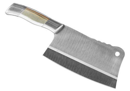 Silver chopping knife png