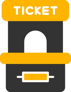 Manual Ticket Booth Glyph Two Color vector