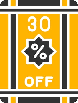 30 Percent Off Tag Glyph Two Color vector
