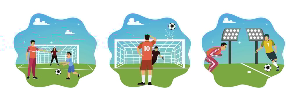 Children playing soccer at a pitch vector
