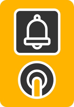 Platform Emergency Intercom Panel Glyph Two Color vector