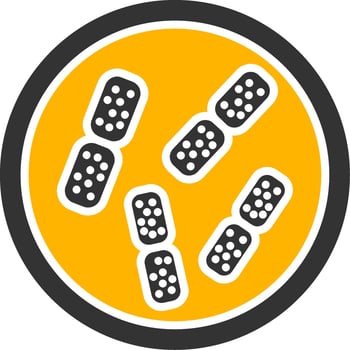 Bacteroides fragilis Anaerobic Gut Bacteria Glyph Two Color vector