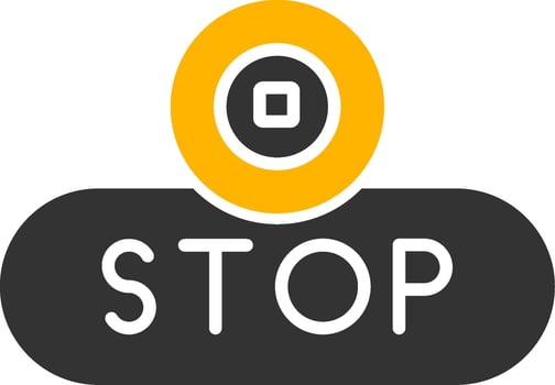 Stop Playback Button Glyph Two Color vector