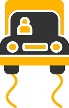 Road Slippery When Wet Sign Glyph Two Color vector
