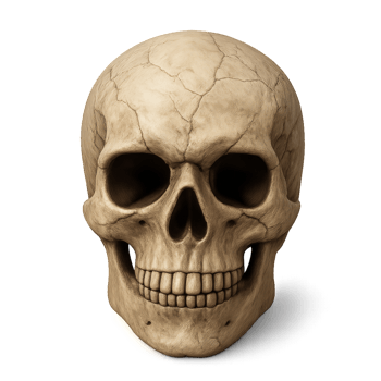 Cracked 3D Skull Decoration for Artistic Display and Creative Projects png