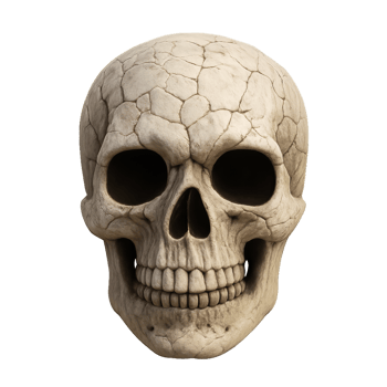 Cracked Skull in 3D Design for Unique Home Decor and Art Projects png