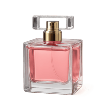 Elegant Pink Perfume Bottle with Chic Design and Simple Style png