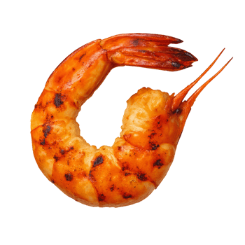 Grilled Shrimp in 3D Render with Realistic Texture and Detail png