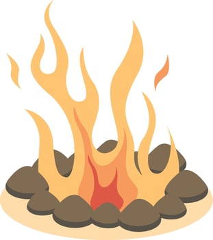 Wooden Bonfire Clipart. Summer Camping Cartoon Illustration vector