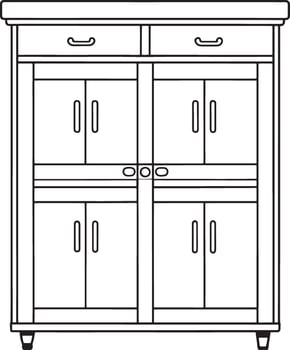 Bar cabinet illustration with drawer and door elements for stylish furniture or decor concepts vector