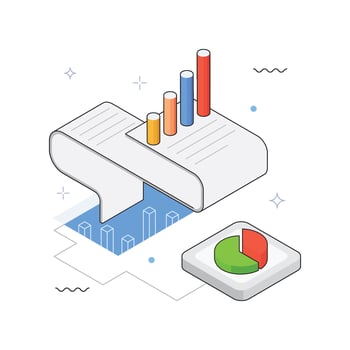 Data Analysis isometric Illustration. EPS 10 file vector