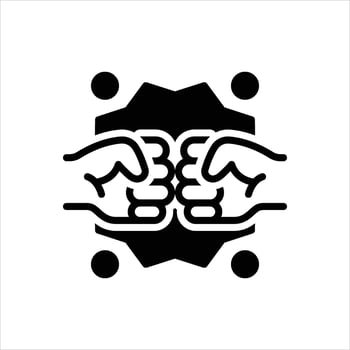 Solid icon fight vector