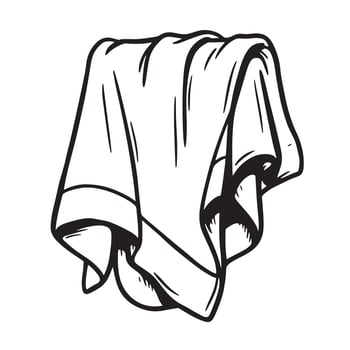 Black and white hanging towel ornament set illustration in a simple decorative style vector