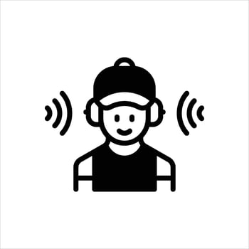 Solid icon listener vector