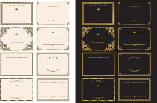Elegant decorative frames in various styles vector