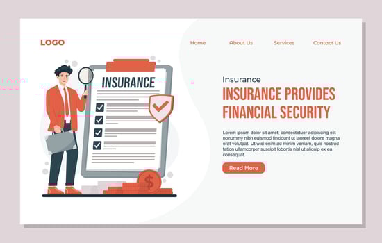 Insurance services and financial security illustration vector