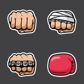 set of fist good for sticker, badge, element design, logo, print design, etc vector