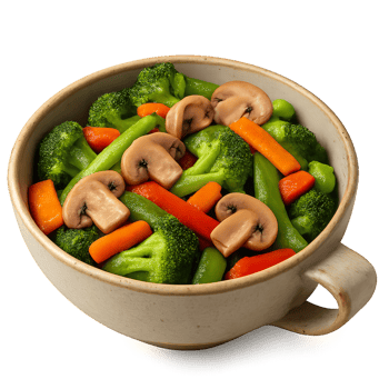 Simple Mixed Vegetable Stir Fry in a Bowl, Fresh and Colorful png