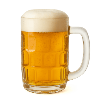 Golden Beer Mug with Foam on Top, Simple and Refreshing Design png
