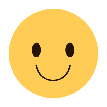 Smiling face emoji with black eyes on transparent background png