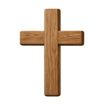 Simple Wooden Christian Cross Design on a White Background png