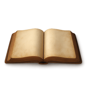 Aged Open Bible with Illumination and Simple Design Elements png