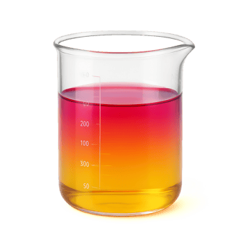 Colorful Science Experiment with Liquid in Clear Beaker png