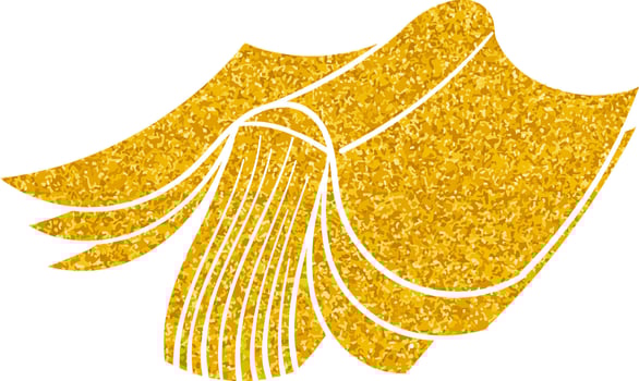 Bright golden book draped elegantly on a surface vector