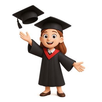 Happy Graduate Celebrating Achievement with Joyful Gesture png