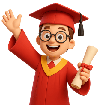 Joyful Graduate Celebrates Achievement with a Cheerful Gesture png