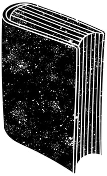 Old book with a textured cover on a dark background vector