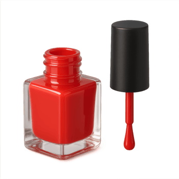 Realistic 3D Render of a Nail Polish Bottle with Brush Cap png