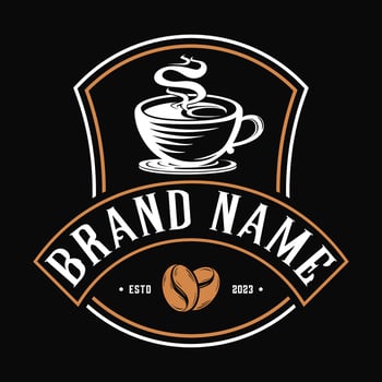 coffee logo design. a cup of coffee with a vintage style, very suitable for coffee businesses, coffee shops, labels etc vector
