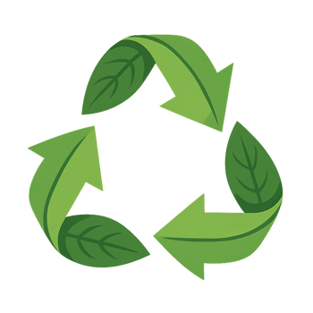 Eco-Friendly Recycling Symbol with Green Leaves Design png